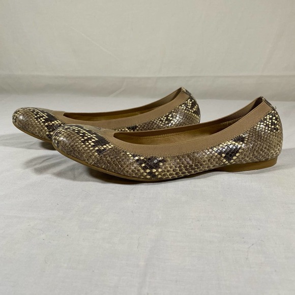 Stewart Weitzman Python Leather 9 1/2 Womens Ballet Flats Snake Print - Picture 1 of 9